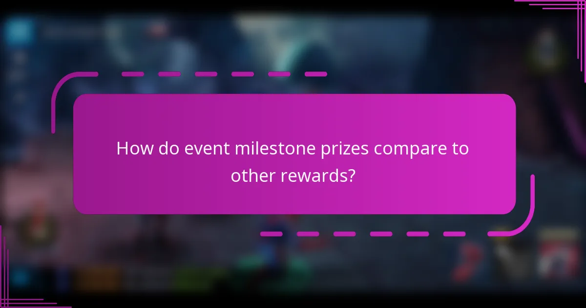 How do event milestone prizes compare to other rewards?