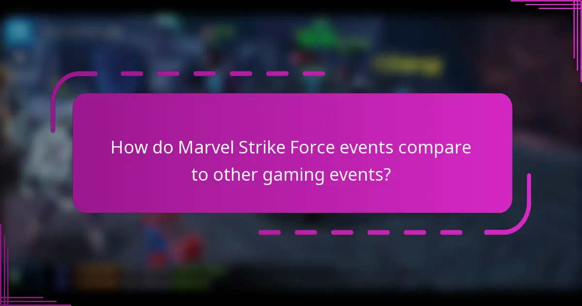 How do Marvel Strike Force events compare to other gaming events?