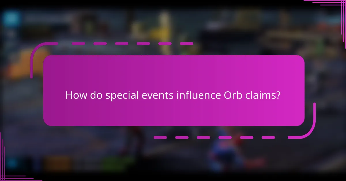 How do special events influence Orb claims?