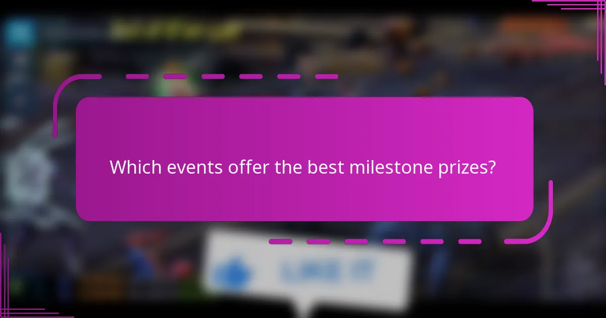 Which events offer the best milestone prizes?